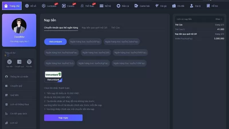 Hướng dẫn nạp rút tiền nhanh chóng cho hội viên mới Hướng dẫn nạp rút tiền nhanh chóng cho hội viên mới