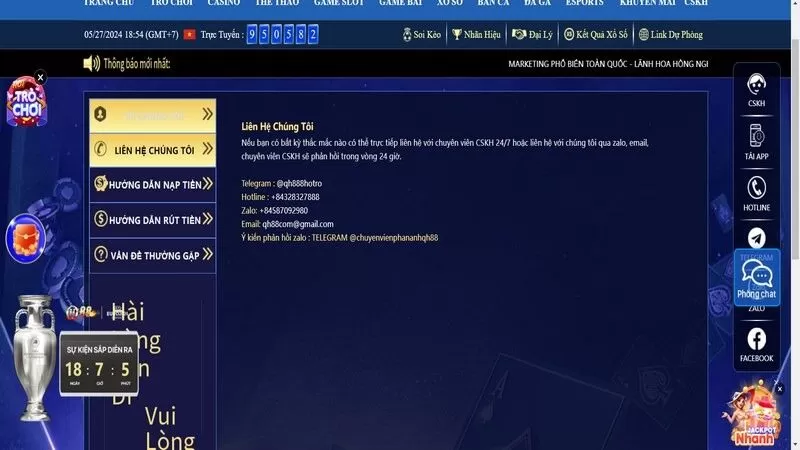 Các kênh liên hệ tư vấn tại nhà cái QH88 đang hỗ trợ Các kênh liên hệ tư vấn tại nhà cái QH88 đang hỗ trợ