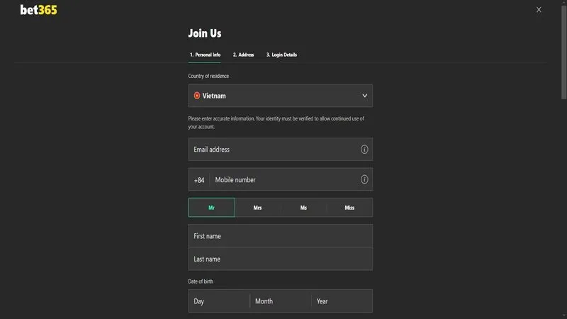 Cách đăng ký tài khoản Bet365 cho người mới Cách đăng ký tài khoản Bet365 cho người mới