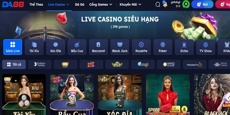 Sảnh casino với nhiều tựa game đặc sắc Sảnh casino với nhiều tựa game đặc sắc